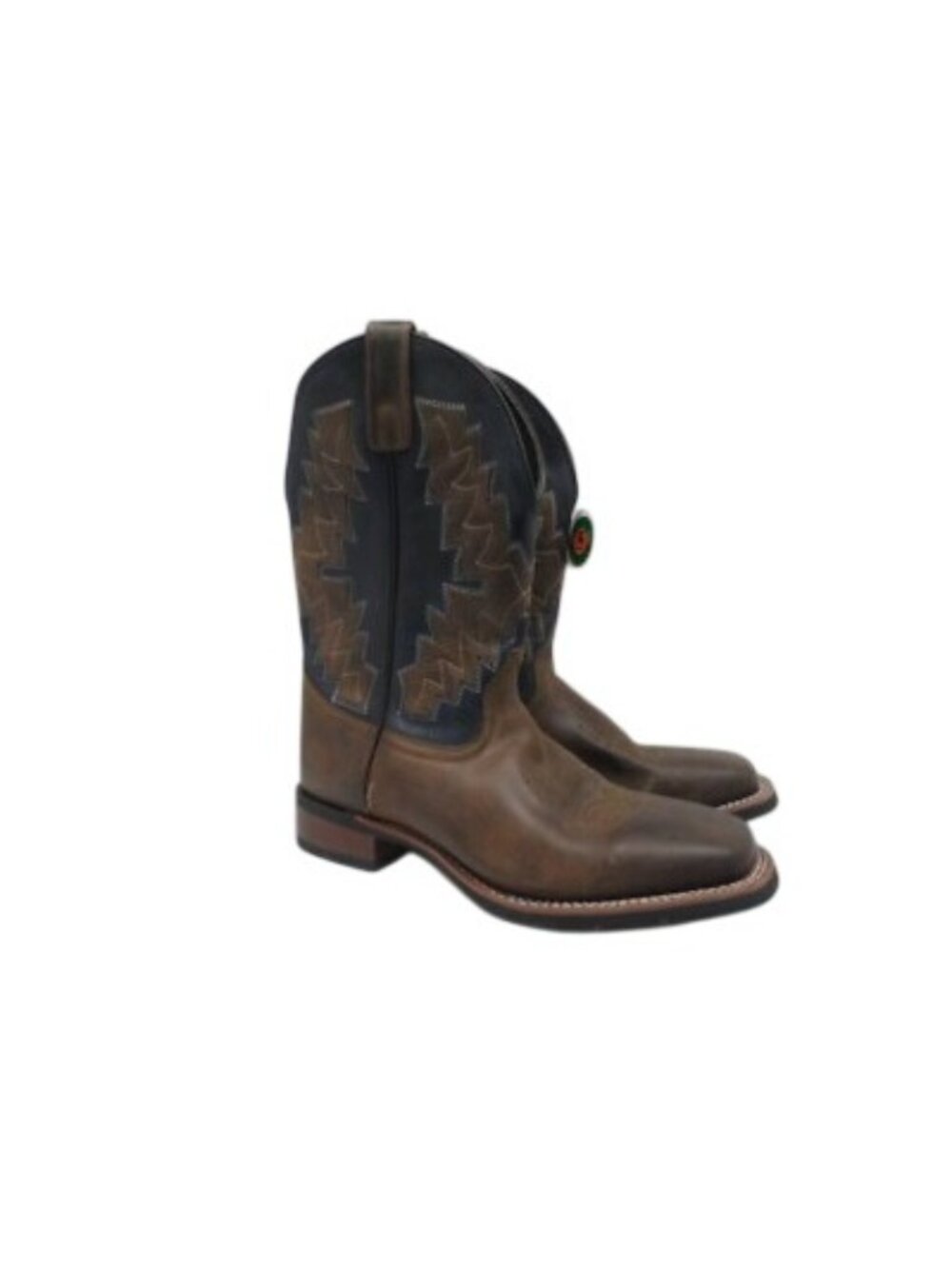 Laredo Men's 11" Pull On Western Cowboy Leather Work Boot Brown/Blue 9M